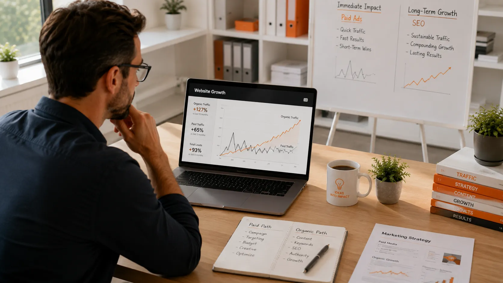 Short-term paid advertising versus long-term SEO growth investment